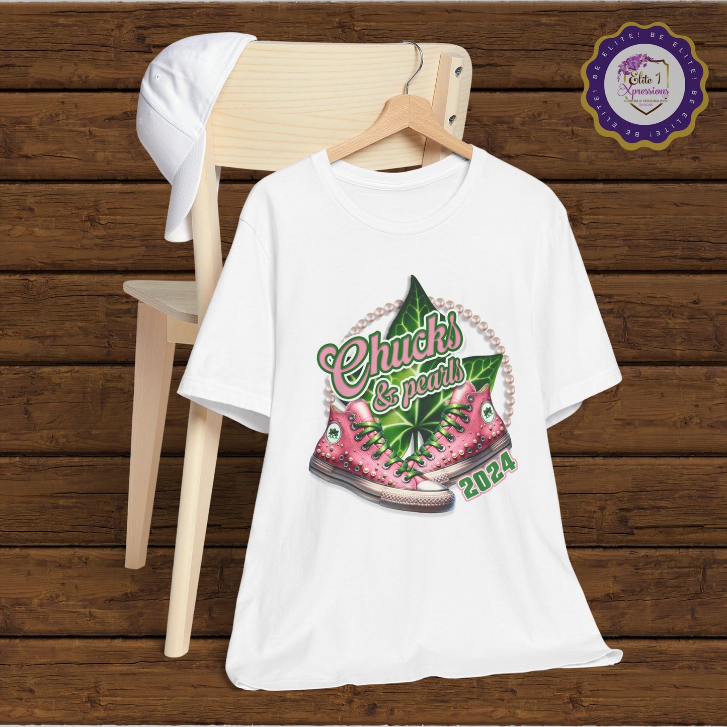 Chucks & Pearls 2024 (Pink & Green) ~ Unisex Jersey Short Sleeve Tee