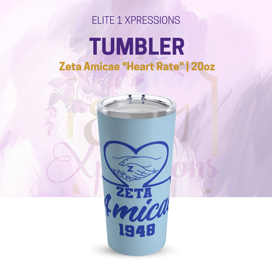 Tumbler ~ Zeta Amicae "Heart Rate" 20oz