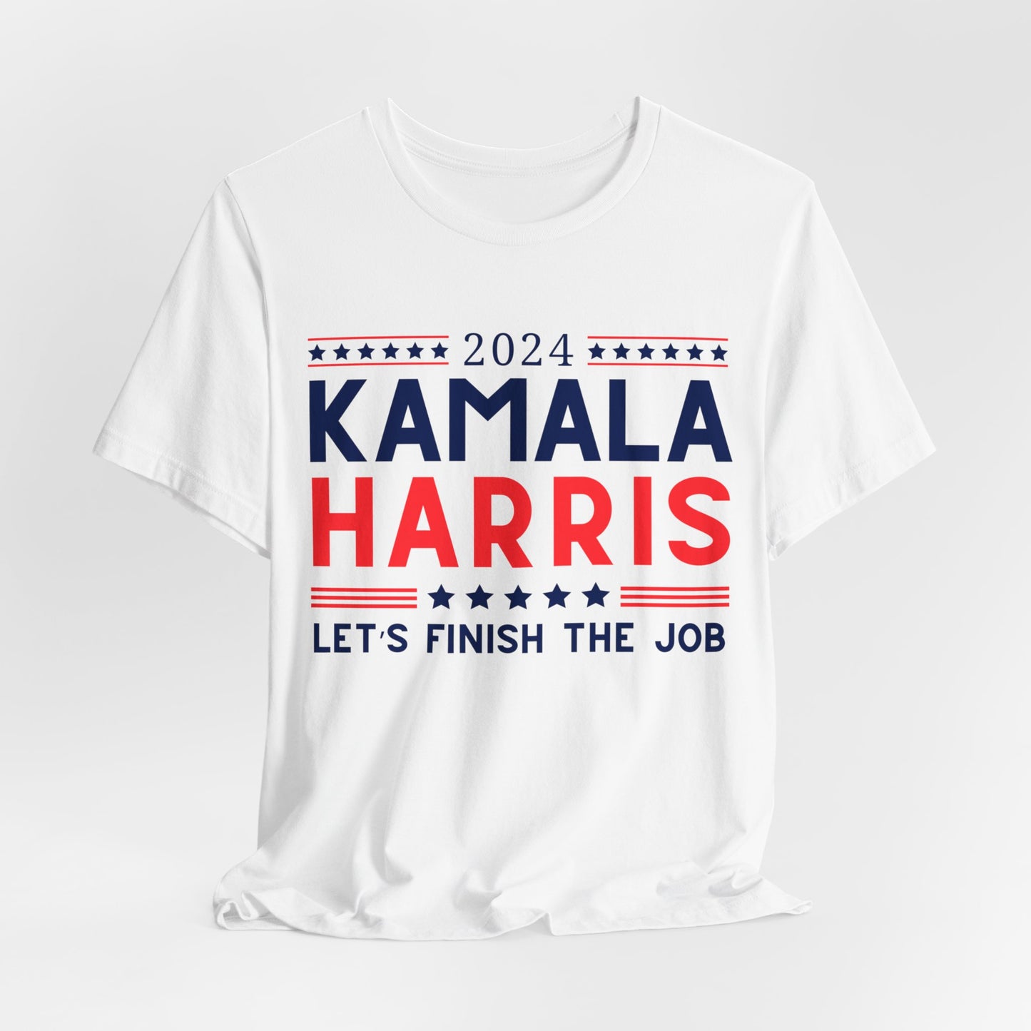 Kamala Harris "Let's Finish the Job" v2 ~ Unisex Jersey Short Sleeve Tee