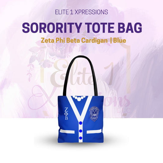 Zeta Phi Beta Cardigan (Blue) Tote Bag