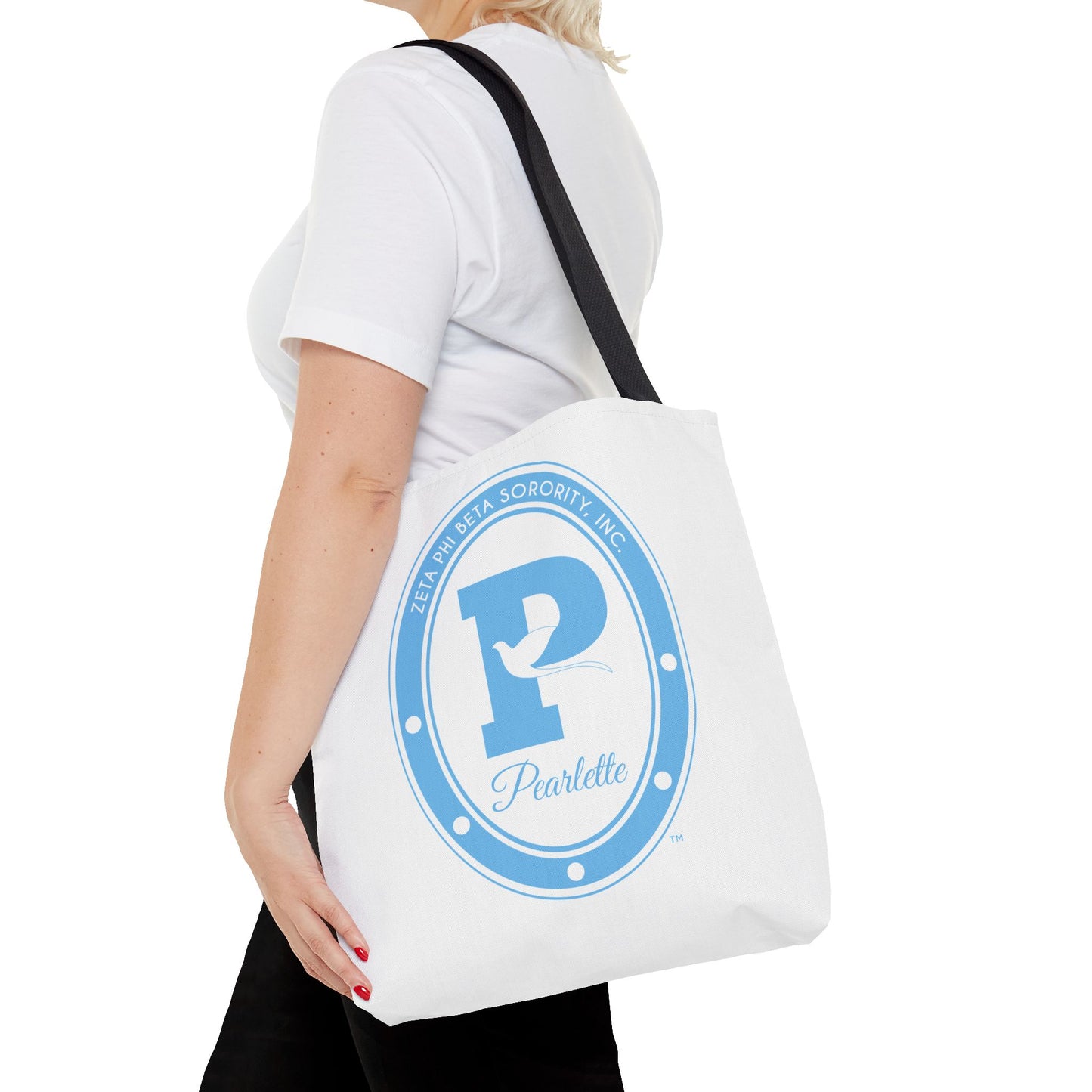 Pearlette | Zeta Phi Beta Pearlette | V1 White Tote Bag