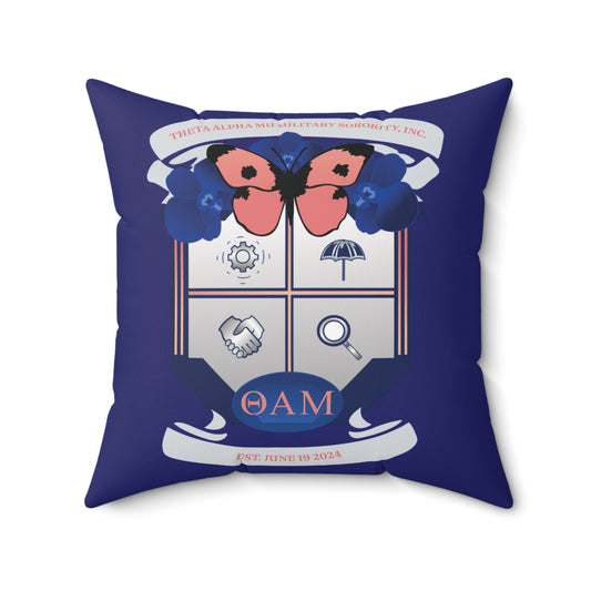 Theta Alpha Mu Square Pillow (Navy Blue)