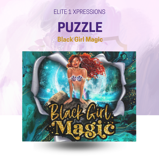 Black Girl Magic Lil Mermaid Jigsaw Puzzle (30, 110, 252 or 500-Piece)