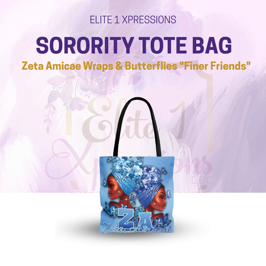Tote Bag ~ Zeta Amicae Wraps & Butterflies "Finer Friends"