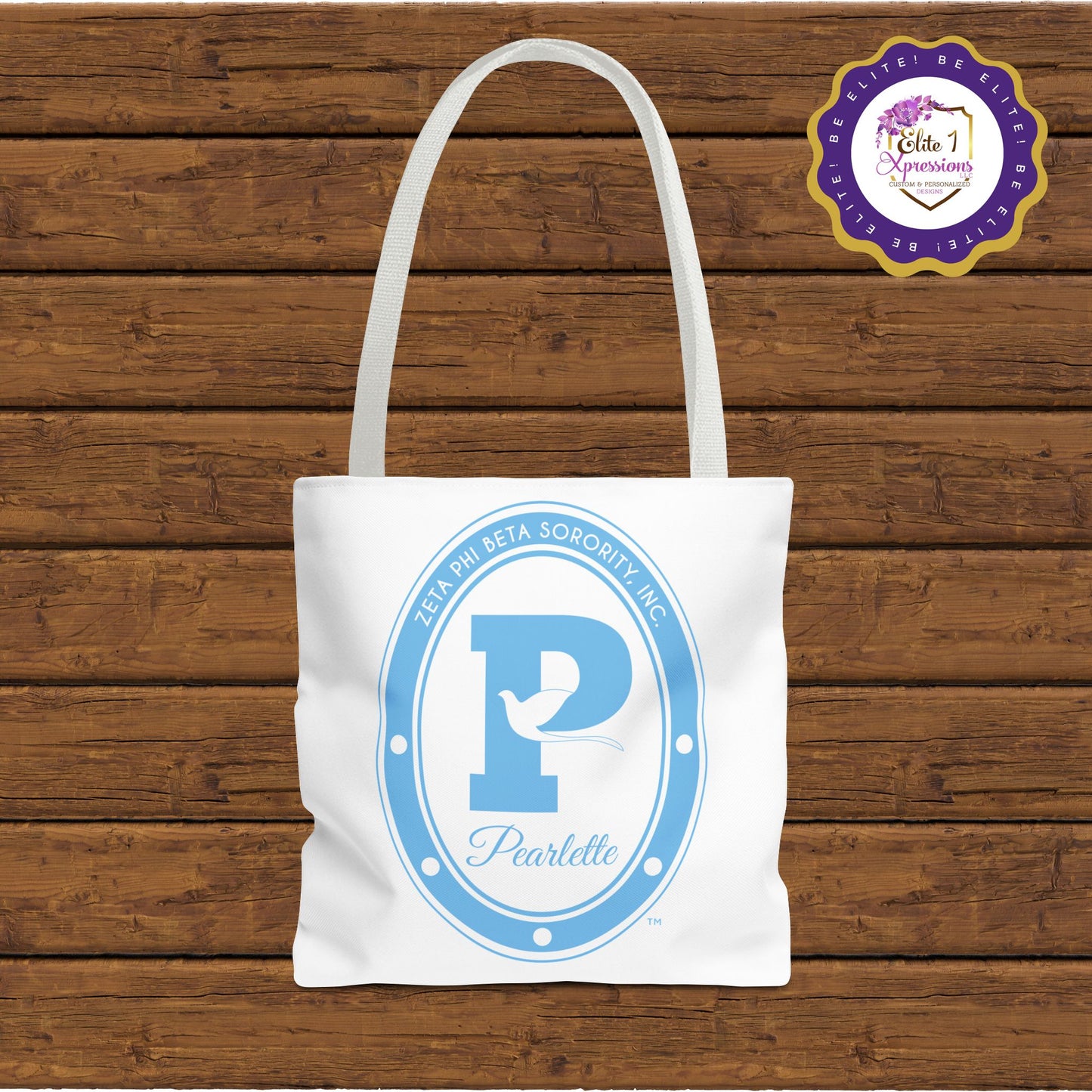 Pearlette | Zeta Phi Beta Pearlette | V1 White Tote Bag