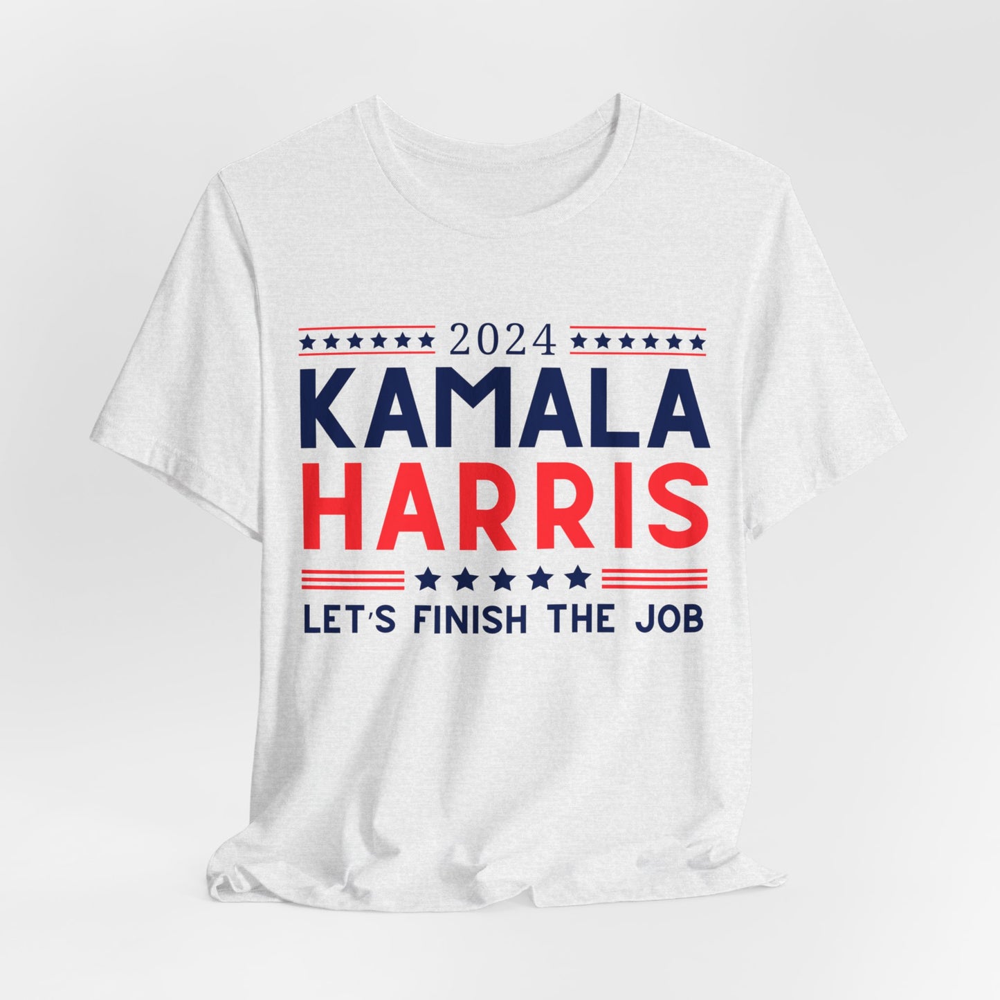 Kamala Harris "Let's Finish the Job" v2 ~ Unisex Jersey Short Sleeve Tee