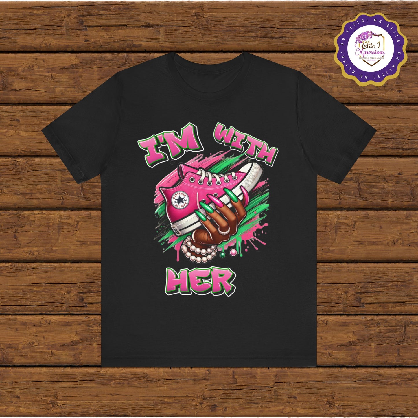 I'm with HER (Pink & Green) v2 ~ Unisex Jersey Short Sleeve Tee