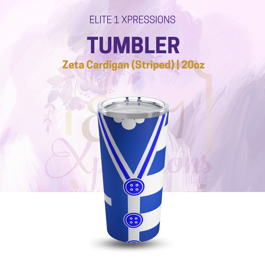 Zeta Cardigan (Striped) Tumbler 20oz