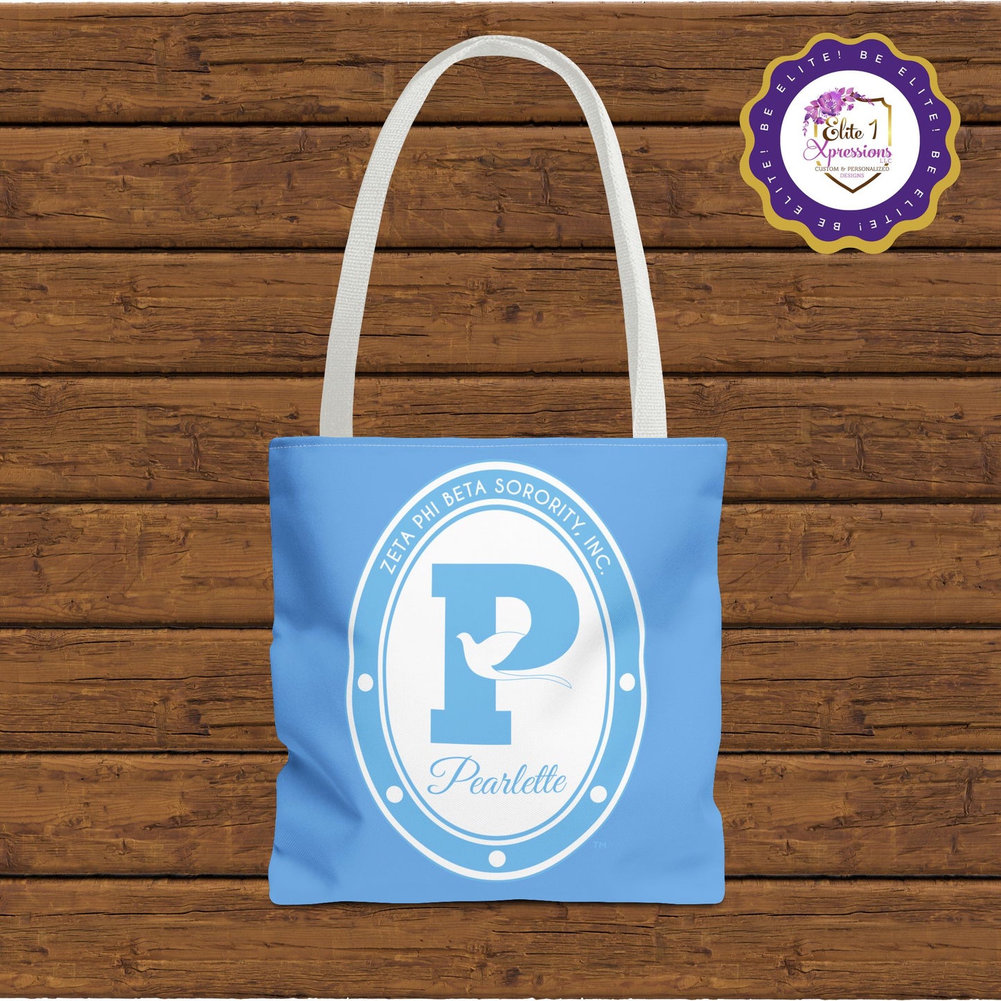 Pearlette | Zeta Phi Beta Pearlette | V2 Baby Blue Tote Bag