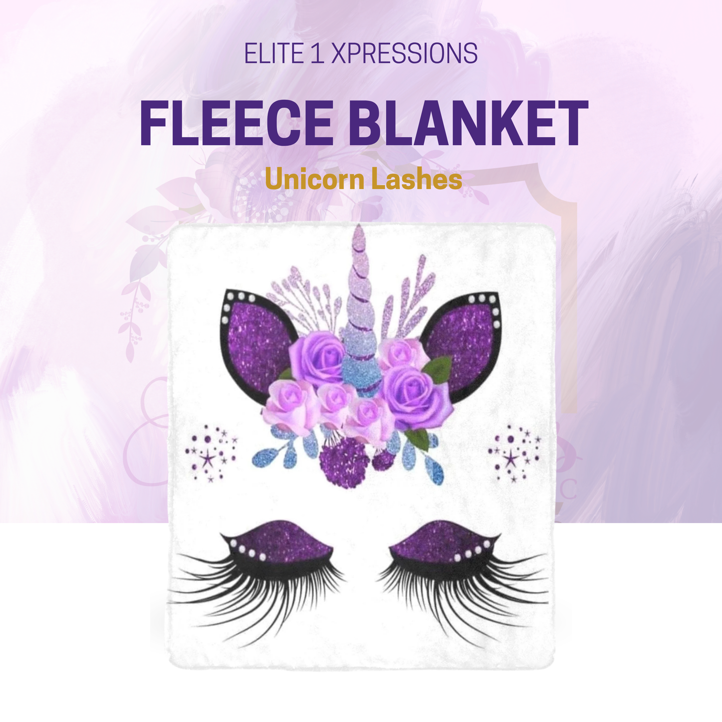 Fleece ~Unicorn Lashes Ultra Soft Blanket