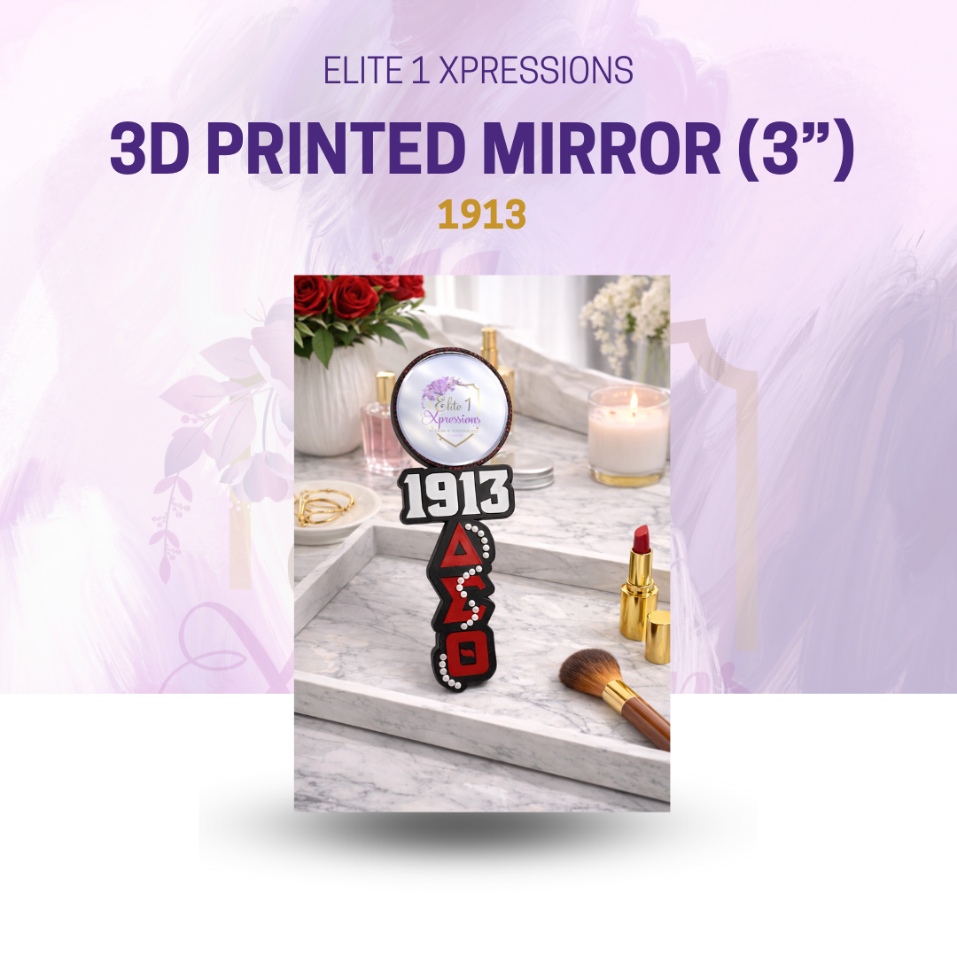 Delta Sigma Theta 3D Printed Mirror (3” Diameter)