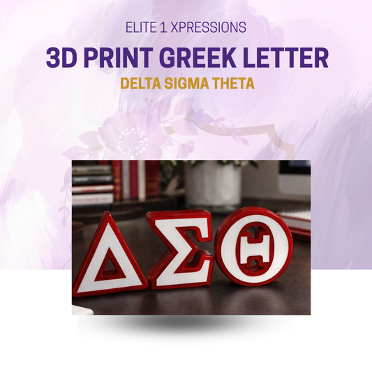 Delta Sigma Theta 3D Printed Greek Letters