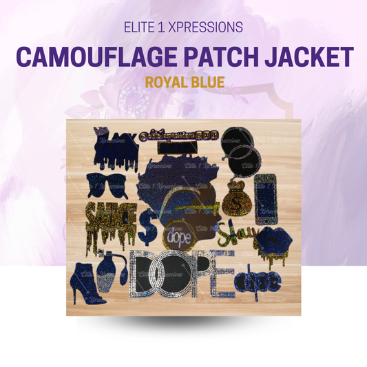 Camouflage Patch Jacket ~ DOPE (Rhoyal Blue)