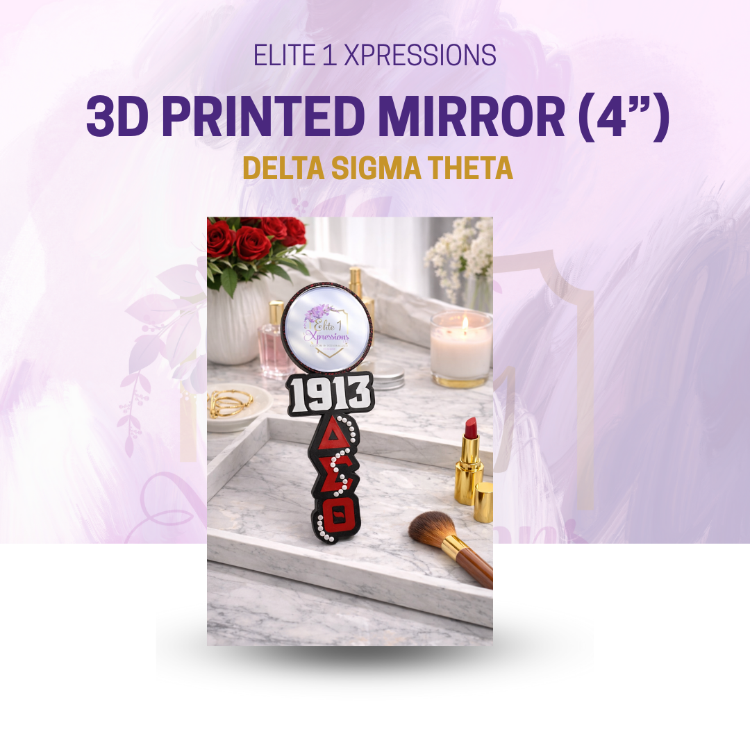 Delta Sigma Theta 3D Printed Mirror (4” Diameter)