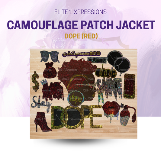 Camouflage Patch Jacket ~ DOPE (Red)
