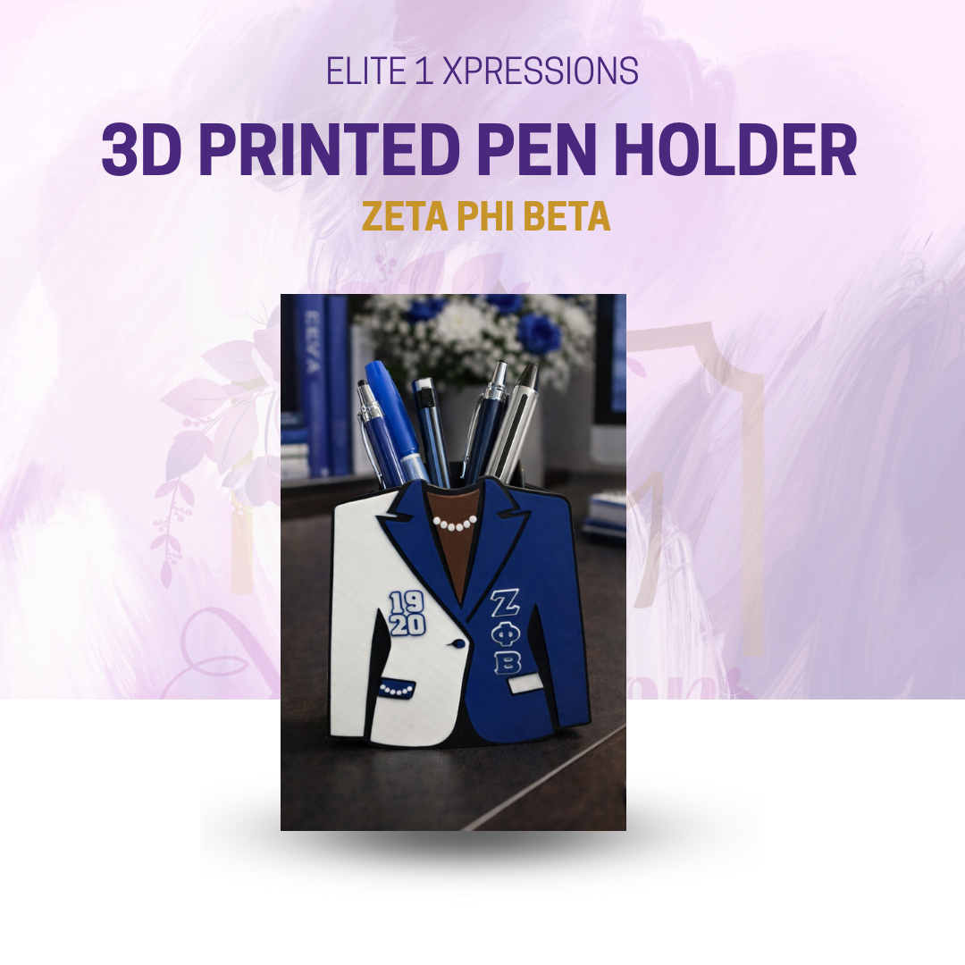 Zeta Phi Beta 3D Printed Pen & Pencil Holder