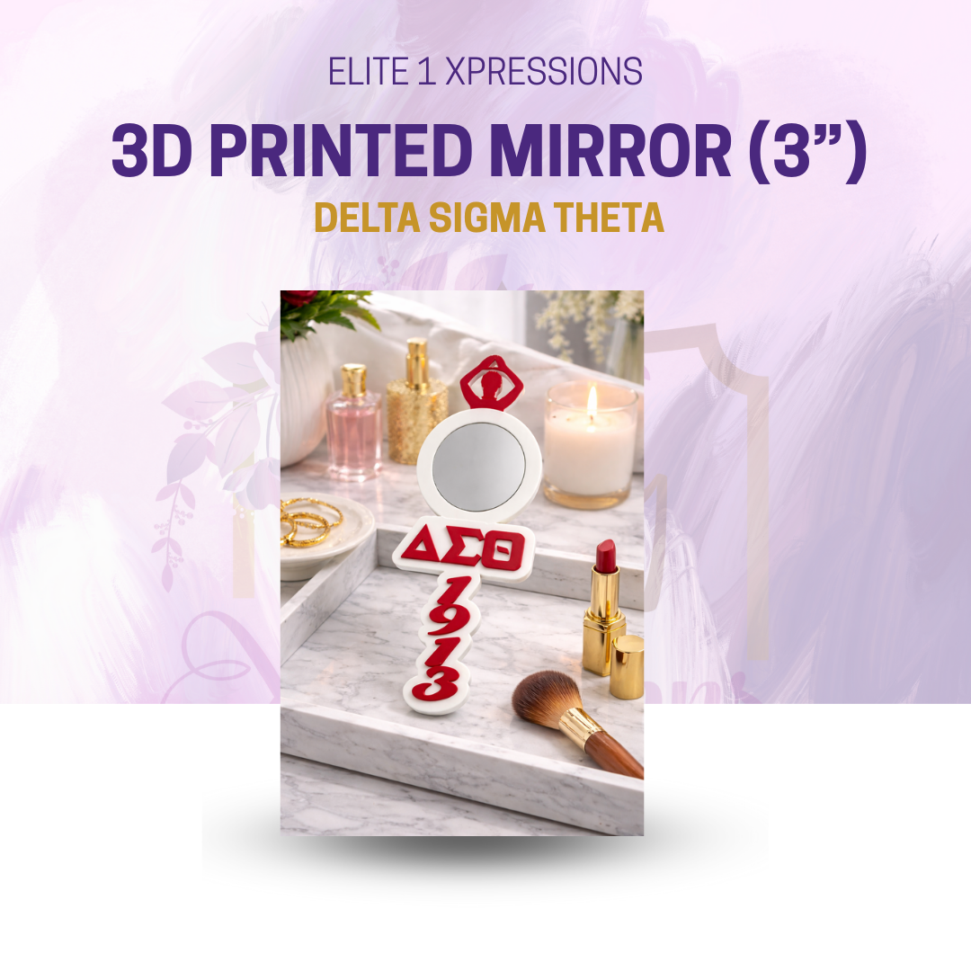 Delta Sigma Theta 3D Printed Mirror (3” Diameter)