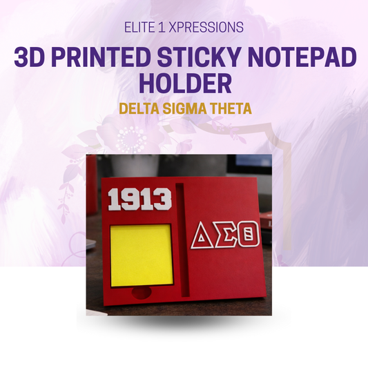 Delta Sigma Theta 3D Printed Sticky Notepad Holder