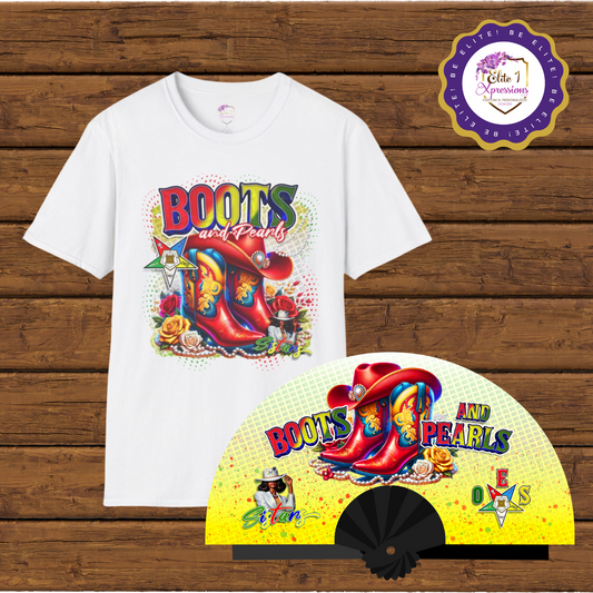Boots & Pearls Fan & TShirt Bundle