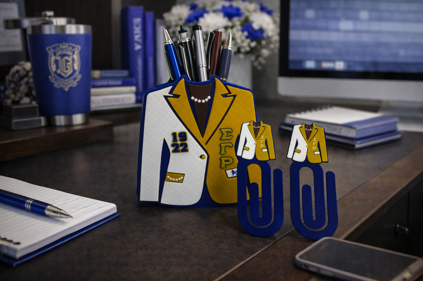 Sigma Gamma Rho 3D Printed Pen Holder + Paperclip Bundle