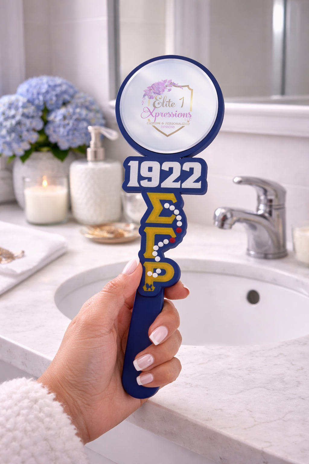 Sigma Gamma Rho 3D Printed Mirror (4” Diameter)