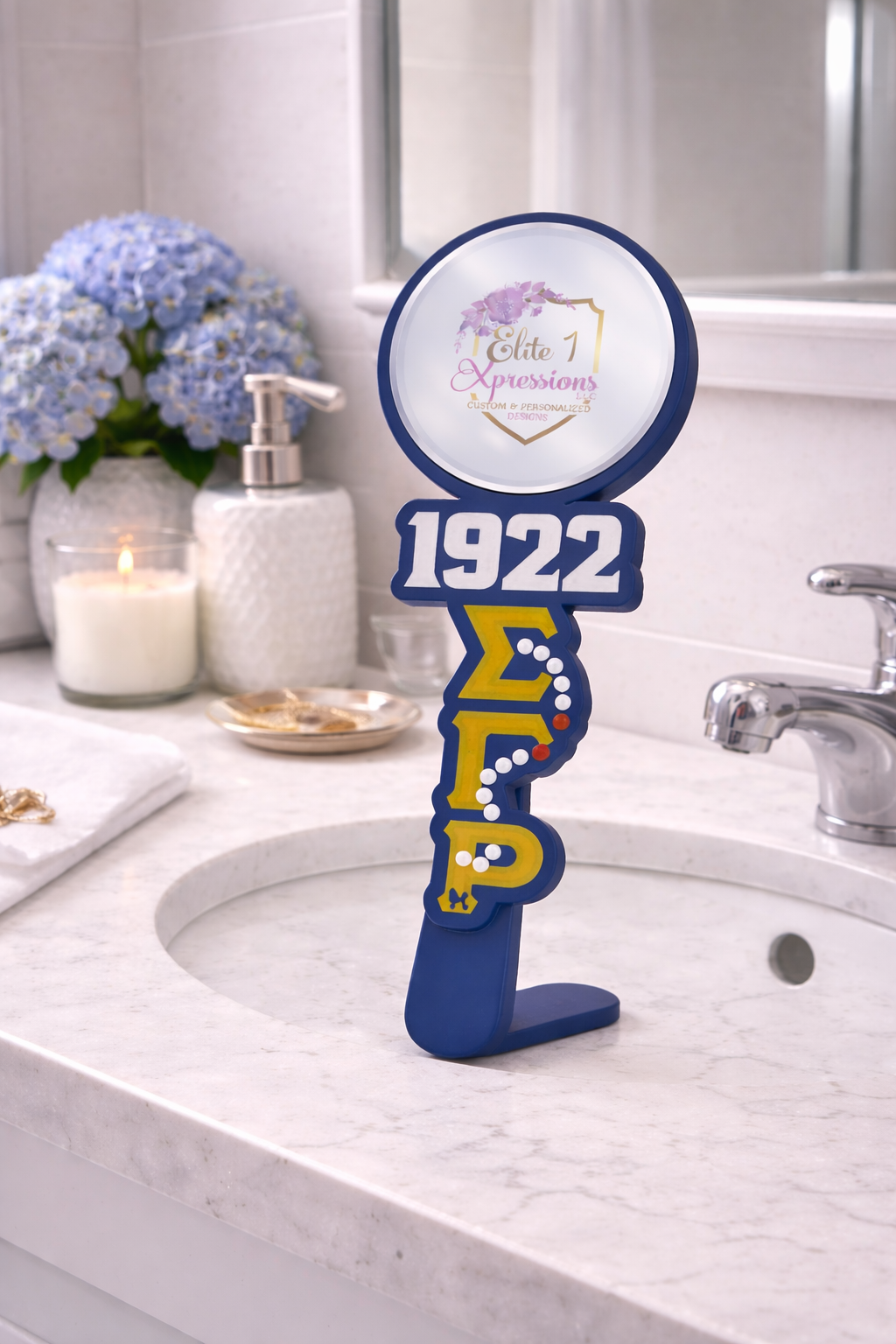 Sigma Gamma Rho 3D Printed Mirror (4” Diameter)