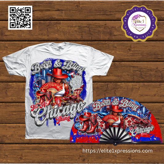 Boots & Bling ~ "Who U Wit" T~Shirt & Clack Fan Bundle