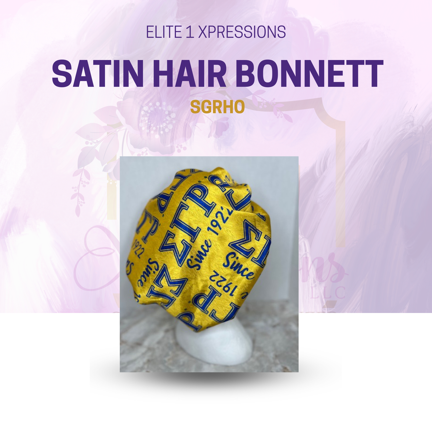 Hair Bonnet (Satin) - Sigma Gamma Rho
