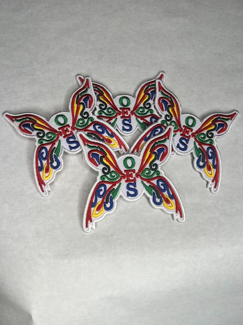 OES Butterfly Iron on / Sew on Patch, Embroidered Patch