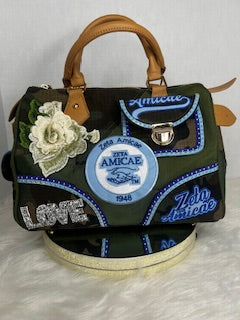 Zeta Amicae Camoflauge Junk Satchel Handbag (Small)