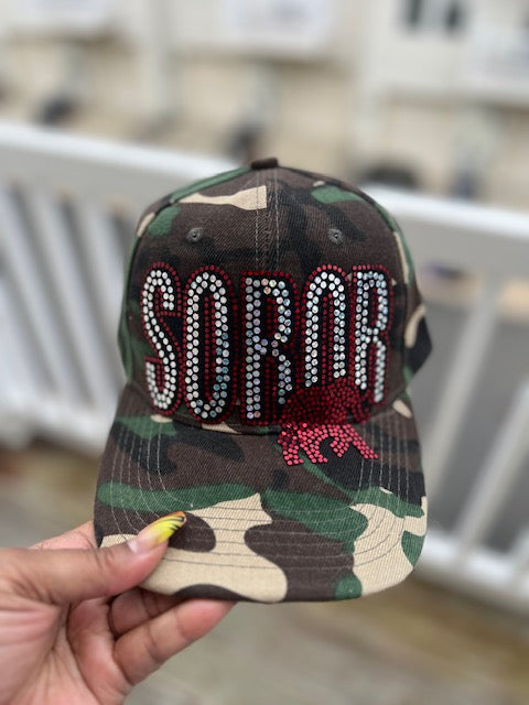 Camo Print Hat  ~  "SOROR" Greek Sororities