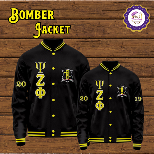 Bomber Jacket ~ Psi Zeta Phi (Black)