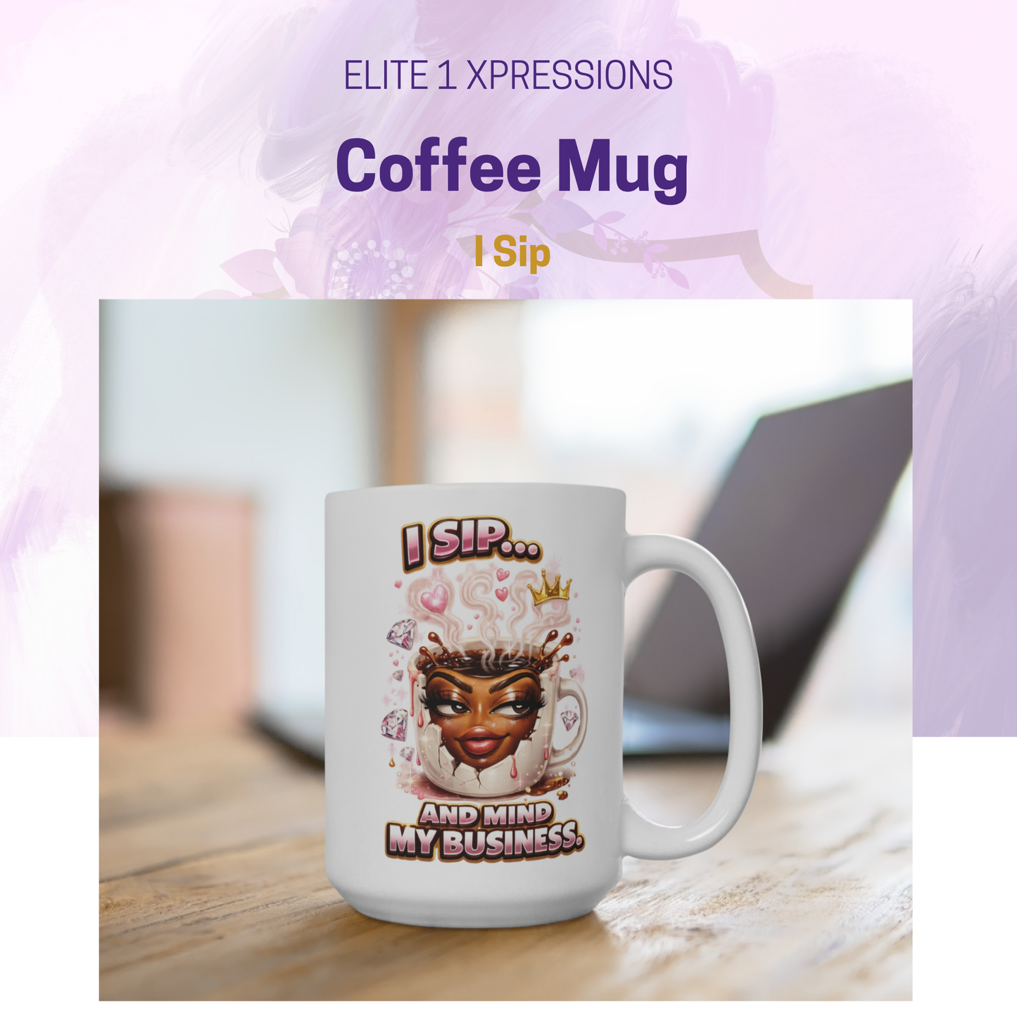 I Sip Coffee Mug  | 15oz Ceramic Coffee Cup