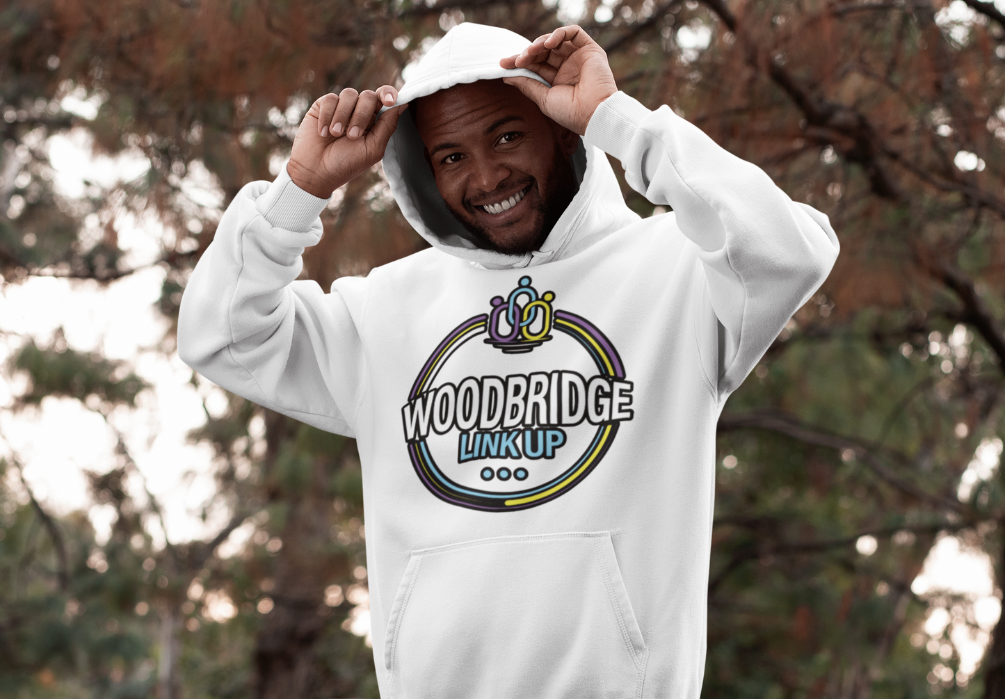 Woodbridge Link Up ~ Unisex Hoodie (White)