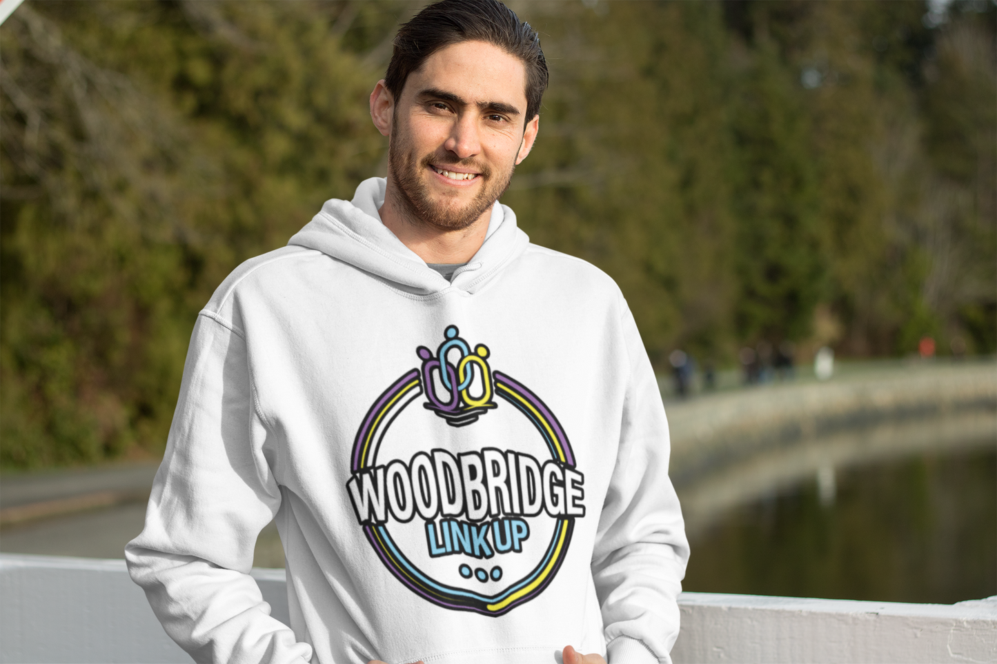 Woodbridge Link Up ~ Unisex Hoodie (White)