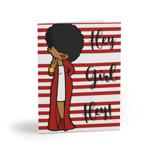Hey Girl (Red) Greeting cards (8 pcs)