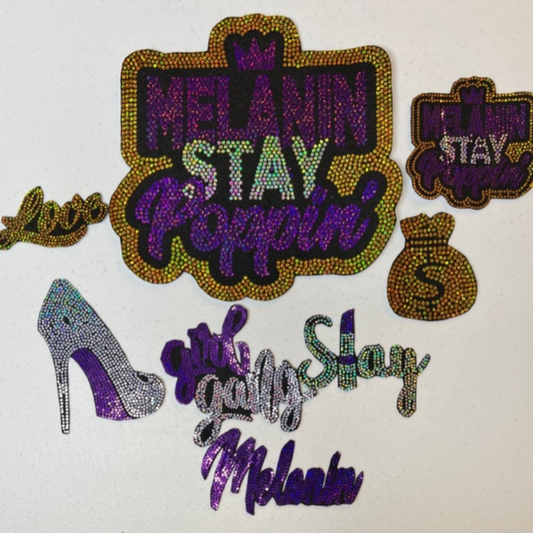 Camouflage Patch Jacket ~ Melanin Stay Poppin