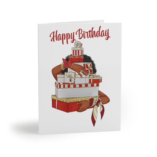 Happy Birthday (Red & White) Greeting cards (8, 16, 24 pcs)
