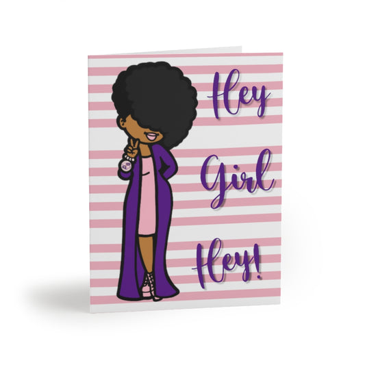 Hey Girl (Pink) Greeting cards (8 pcs)
