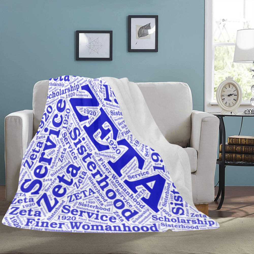 Zeta "Word Art" Fleece Blanket