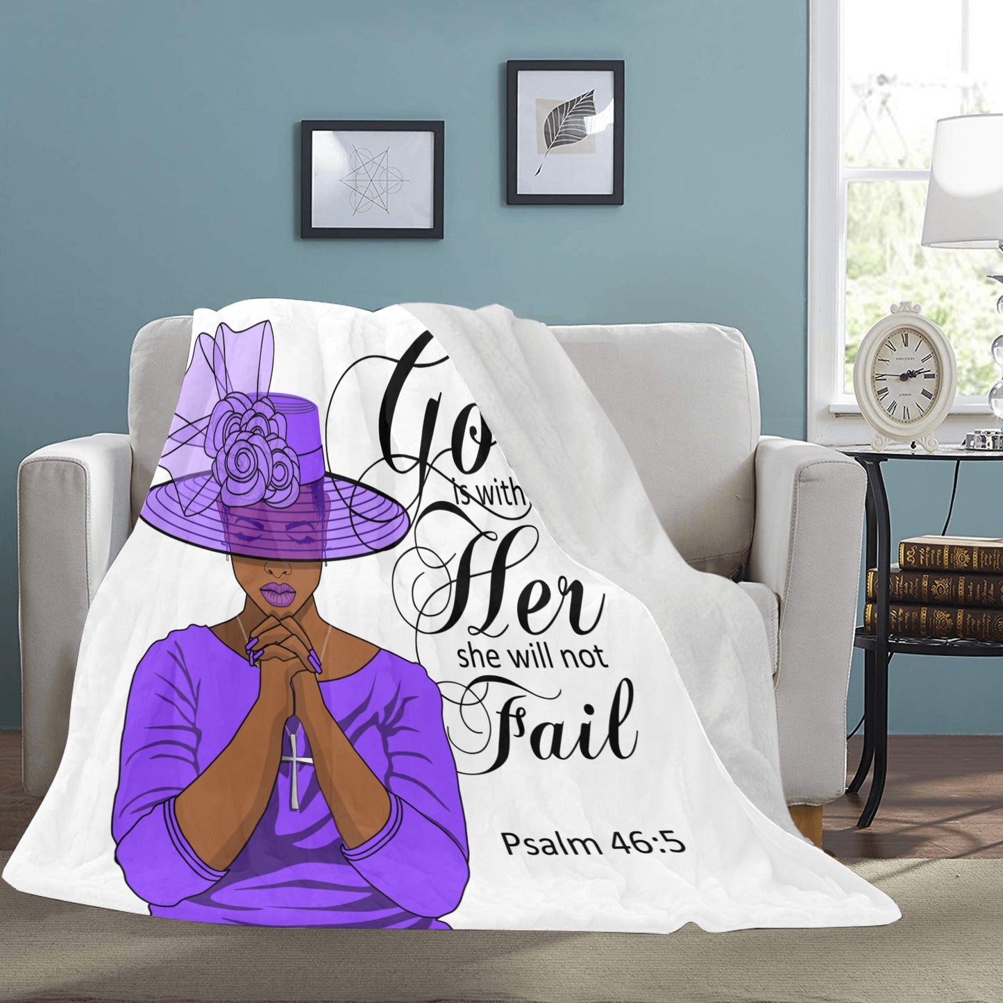 Fleece ~Psalms 46:5 Ultra Soft Blanket (Purple)
