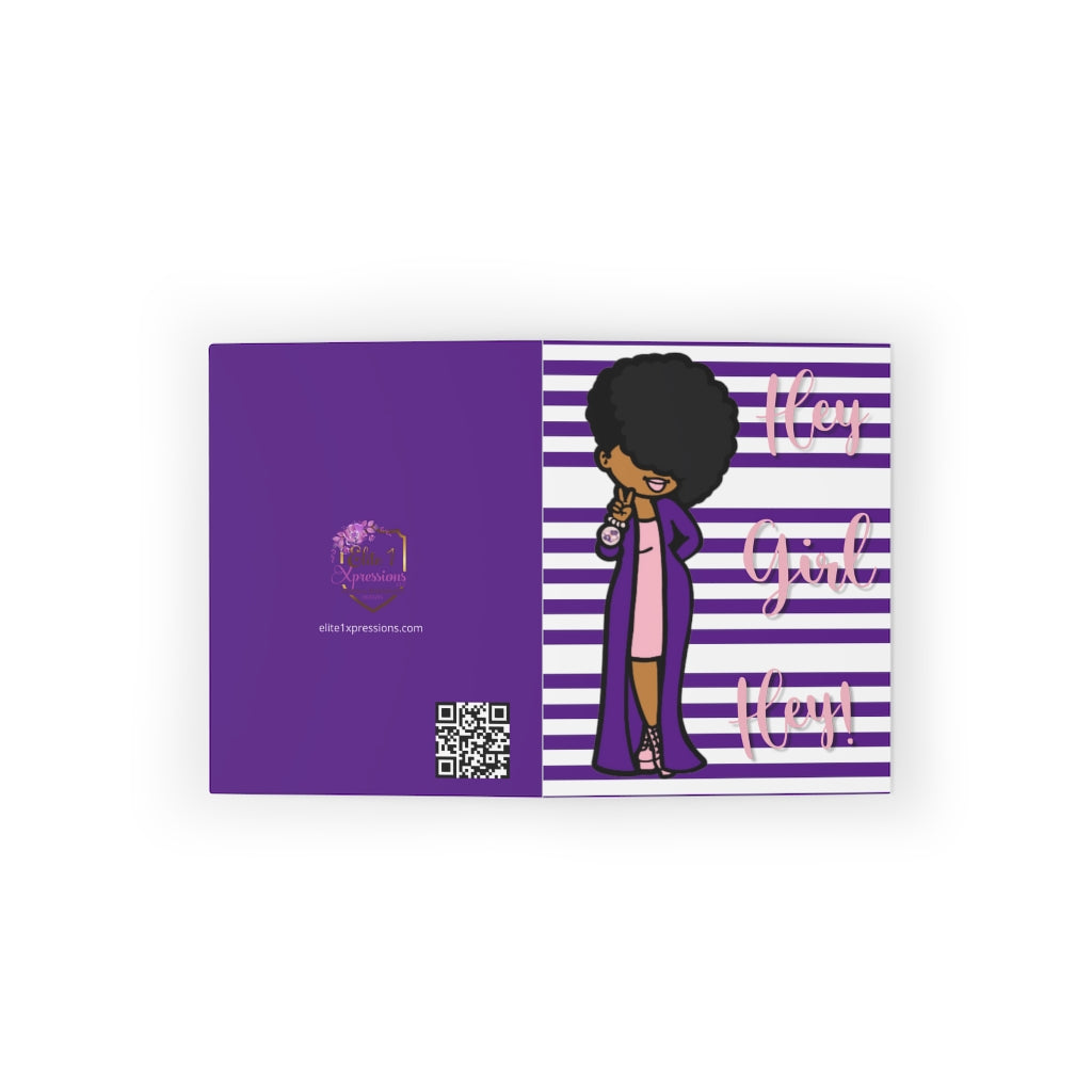 Hey Girl (Purple) Greeting cards (8 pcs)