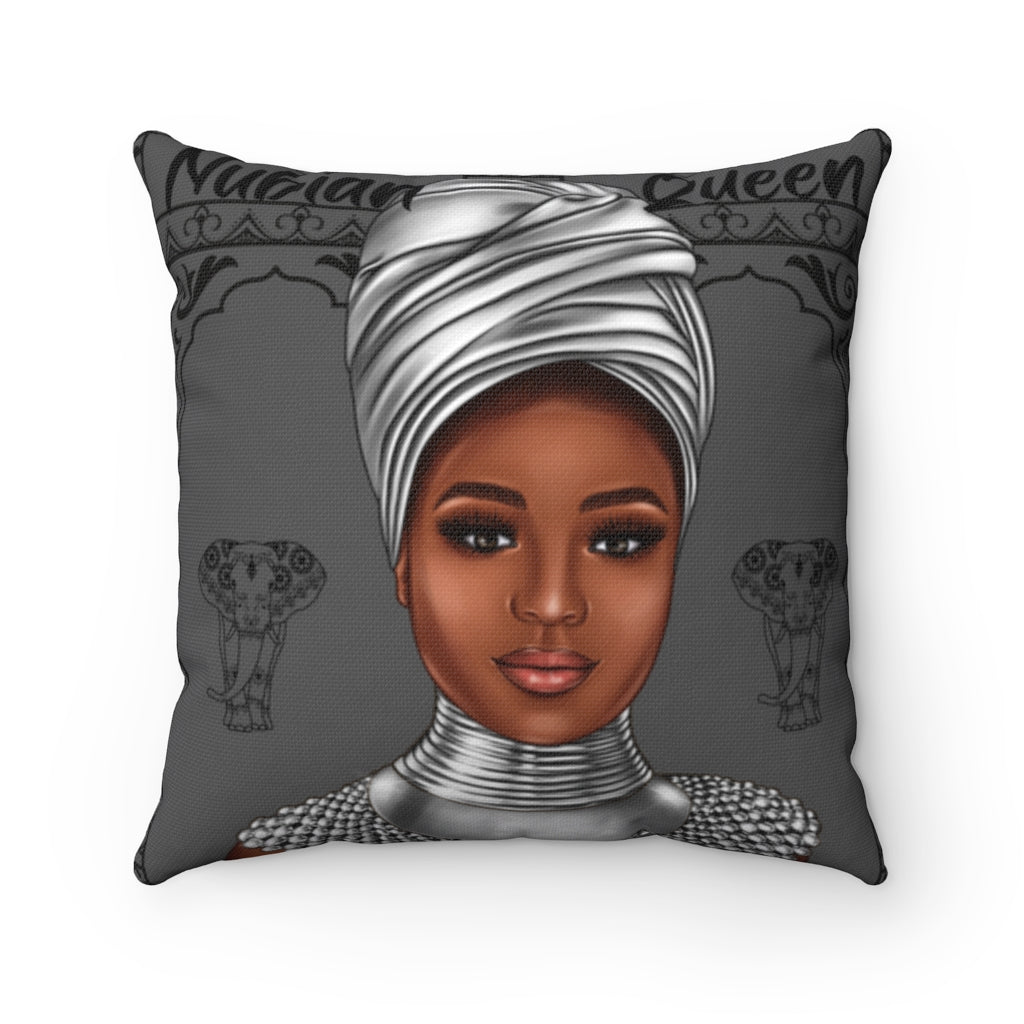Nubian Queen (Silver) Spun Polyester Square Pillow