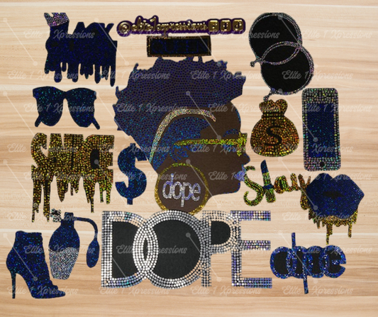 Camouflage Patch Jacket ~ DOPE (Rhoyal Blue)