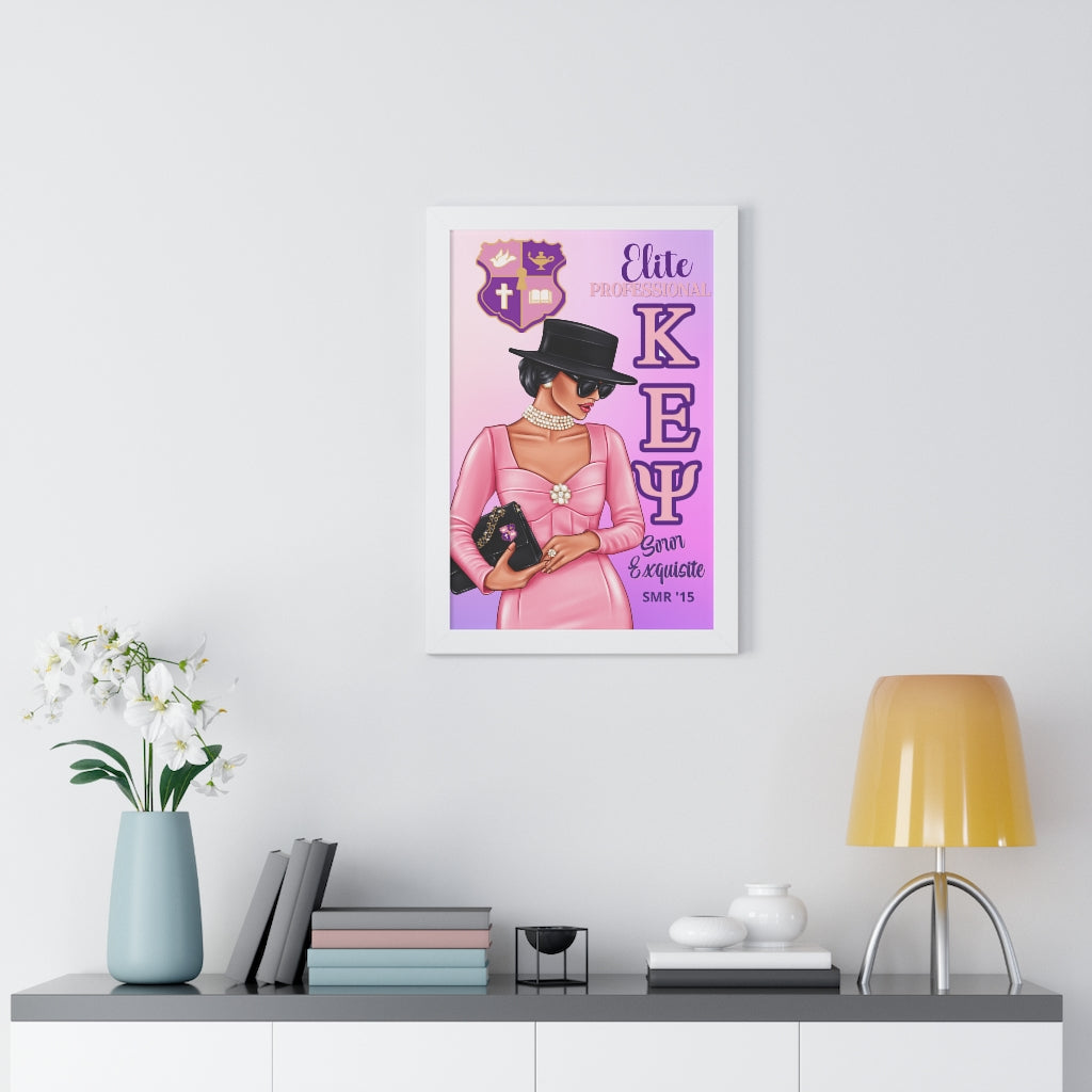 Elite Professional v2~ Framed Vertical Poster - Pink