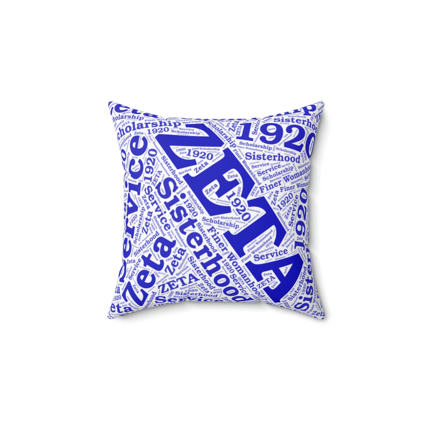 Zeta "Word Art" Polyester Square Pillow