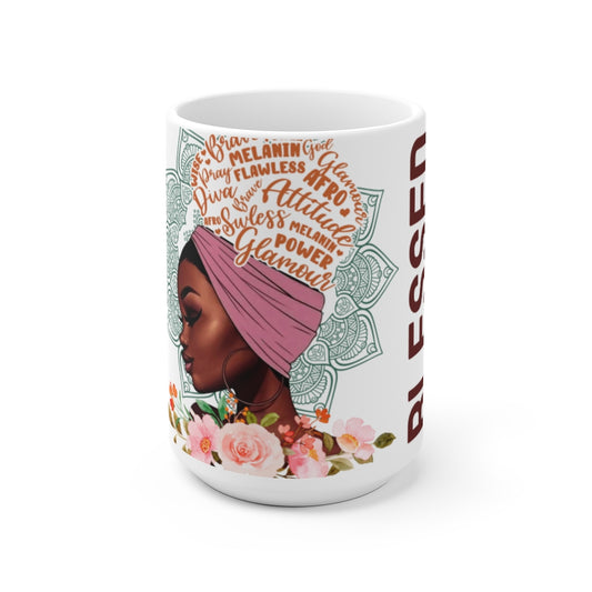 Blessed (Burgundy) Ceramic Mug