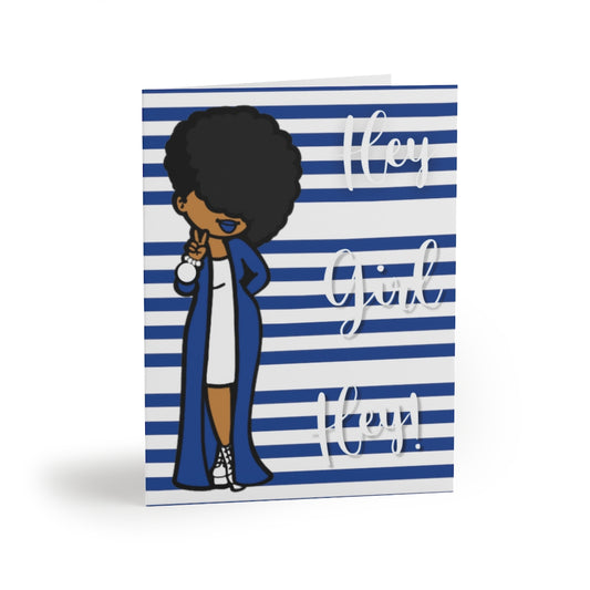 Hey Girl (Blue) Greeting cards (8,16, 24 pcs)