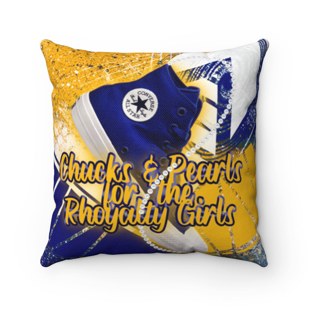 Rhoyalty Chucks & Pearls Polyester Square Pillow