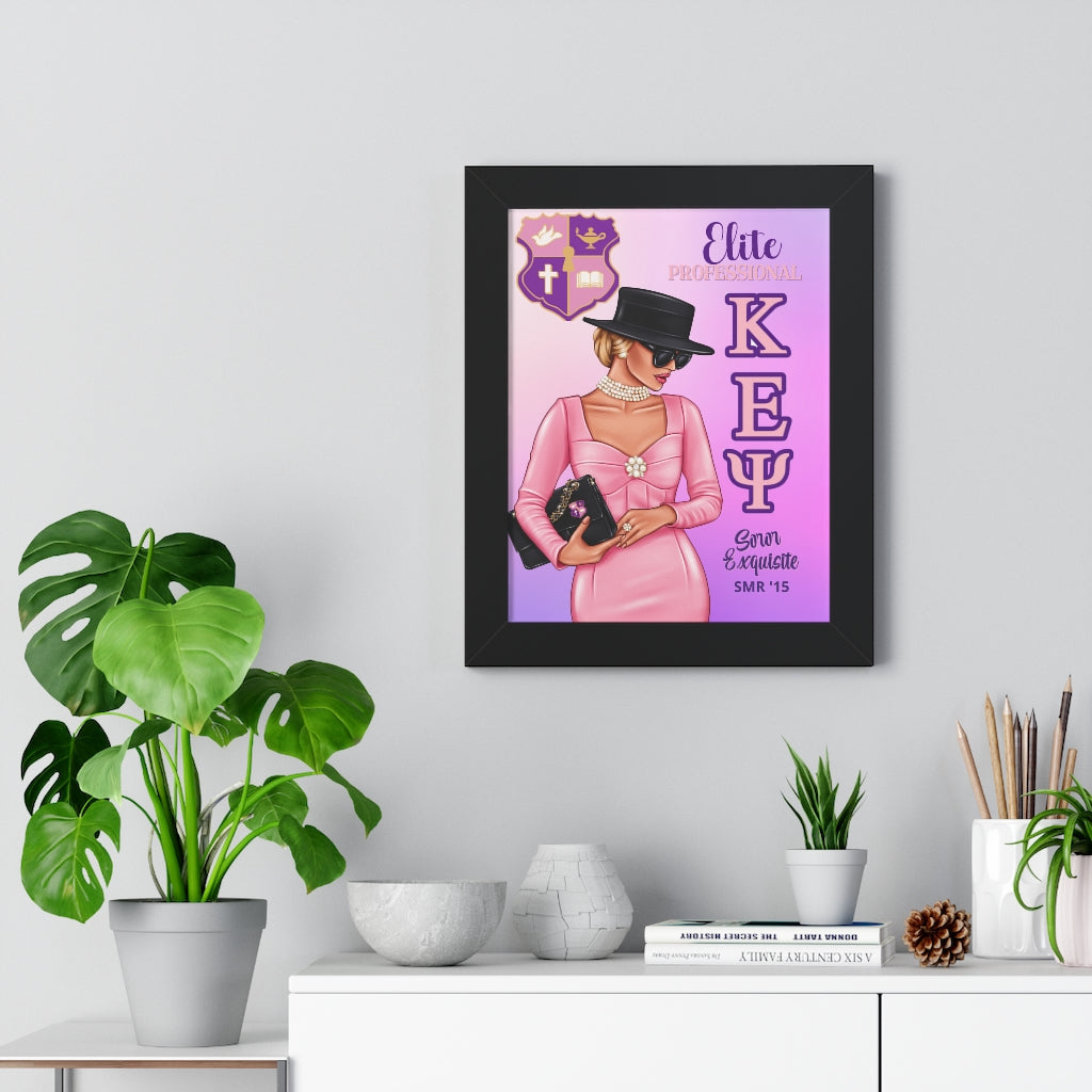 Elite Professional v2~ Framed Vertical Poster - Pink